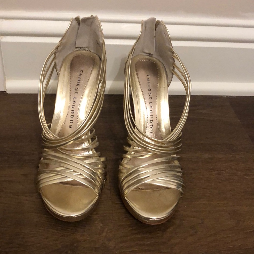 Gold shoes